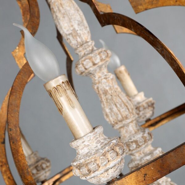 Rustic Retro Wooden Chandelier Lighting for Dining Room - Image 10