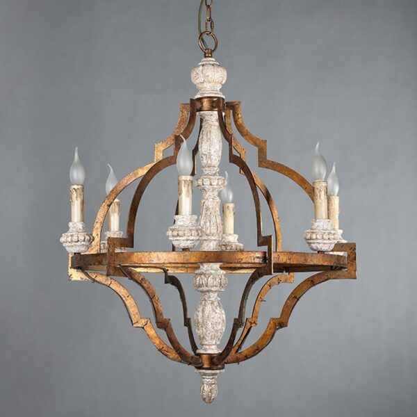 Rustic Retro Wooden Chandelier Lighting for Dining Room - Image 6