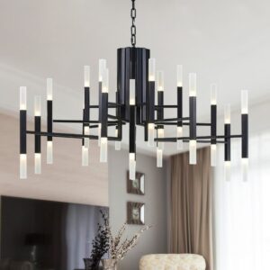 Modern Nordic Square Tube Metal Chandelier Lighting Gold