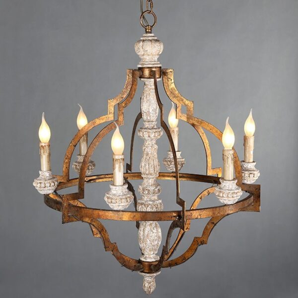 Rustic Retro Wooden Chandelier Lighting for Dining Room - Image 7