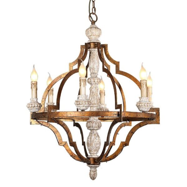 Rustic Retro Wooden Chandelier Lighting for Dining Room