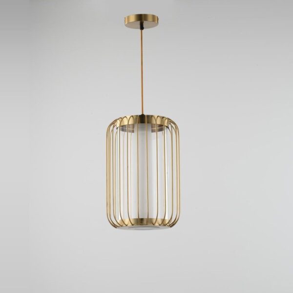 Modern Nordic Metal Gold Cage LED Ceiling Pendant Light - Image 2