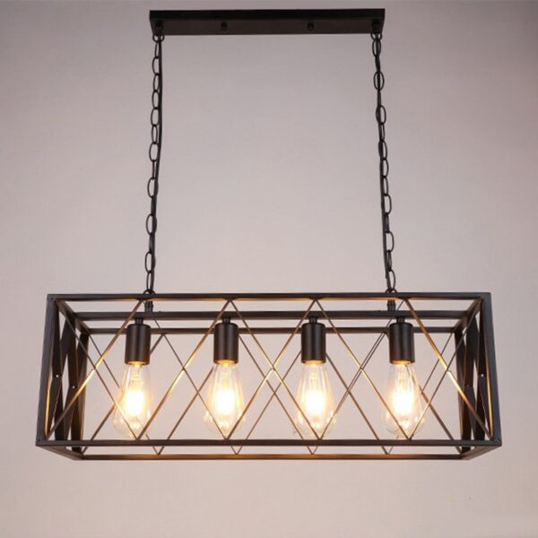 Vintage Industrial Black Iron Dining Room Pendant Light - Image 8