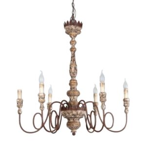 Vintage Rustic Wooden Chandelier Lighting for Dining Room