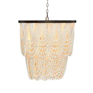 Rustic Nordic Wooden Beads Ceiling Pendant Light Dia 60CM