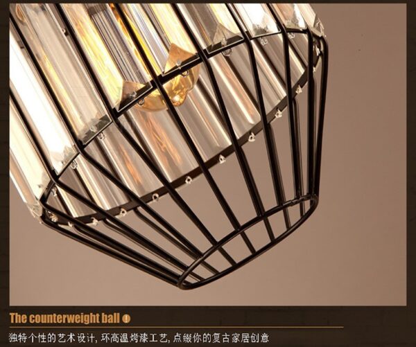 Vintage Crystal Pendant Lights Retro Restaurant Chandelier - Image 9