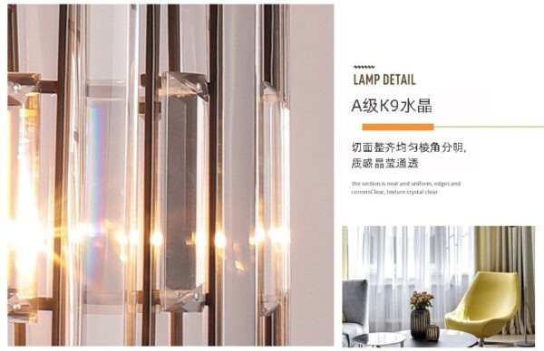Retro Crystal Pendant Light for Dining Room Black , 3 Size - Image 6