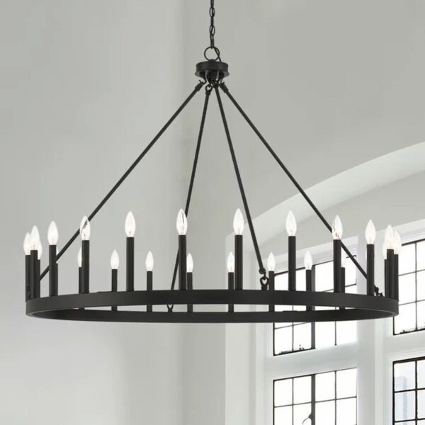 Vintage Metal Ring Chandelier Lighting for Dining Room - Image 9