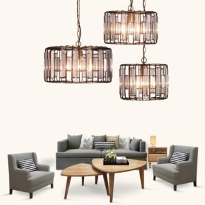 Retro Crystal Pendant Light for Dining Room Black , 3 Size