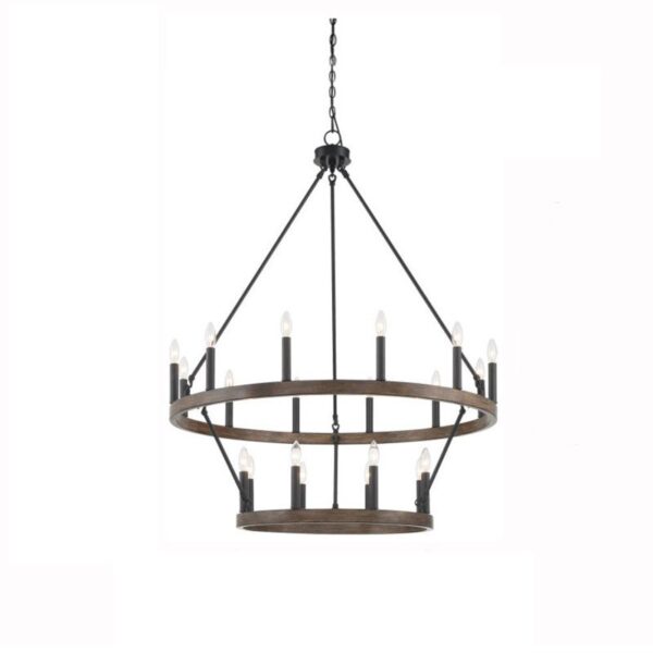 Vintage Metal Ring Chandelier Lighting for Dining Room - Image 3