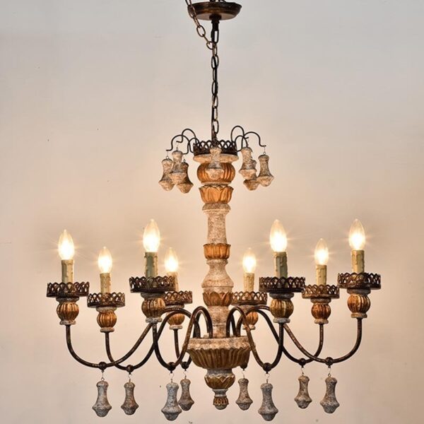 Vintage Rustic Wooden Hanging Lamp for Living Room - Image 4