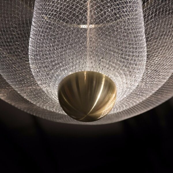 Modern Metal Grid Chandelier Lighting 3 Layer Gold Silver - Image 6