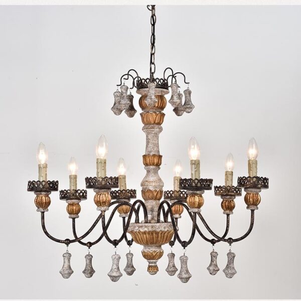 Vintage Rustic Wooden Hanging Lamp for Living Room - Image 3