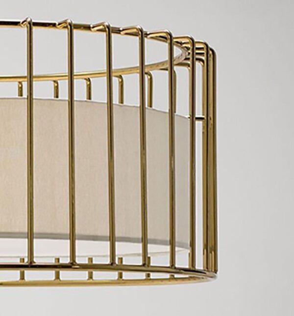 Nordic Modern Metal Cage Pendant Light With Fabric Shade - Image 6