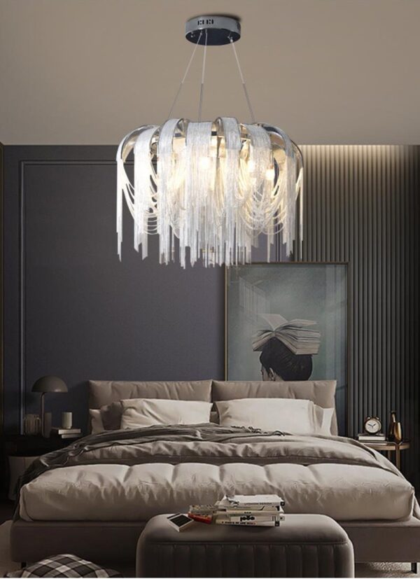 Luxury Metal Chain Chandelier Pendant Light Hotel Decoration - Image 6