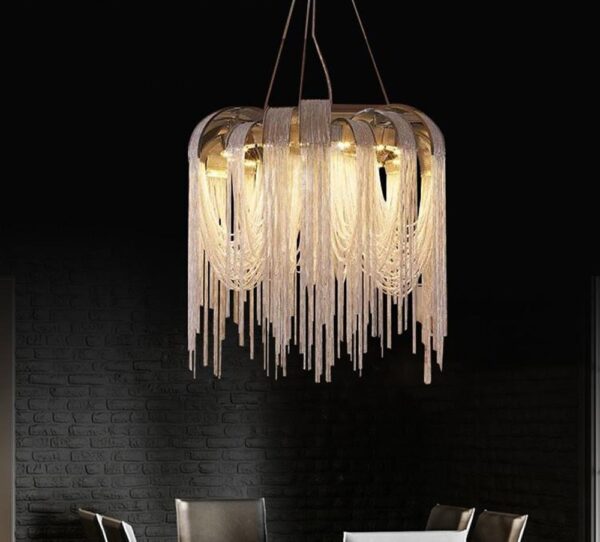 Luxury Metal Chain Chandelier Pendant Light Hotel Decoration - Image 5