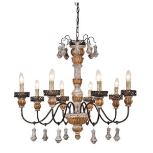 Vintage Rustic Wooden Hanging Lamp for Living Room