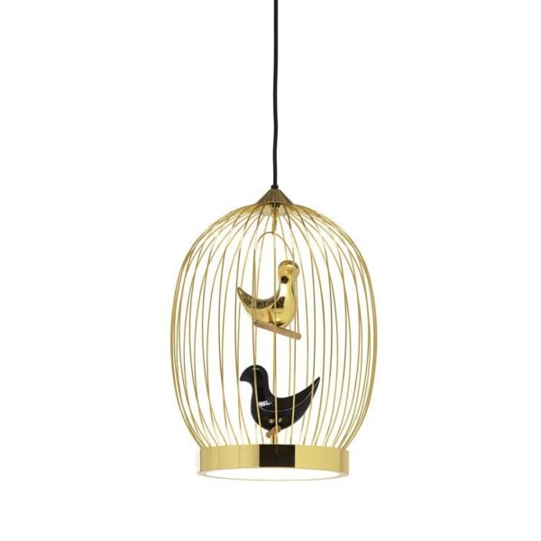 Modern Nordic Gold Metal Cage Ceiling Pendant Lights - Image 2