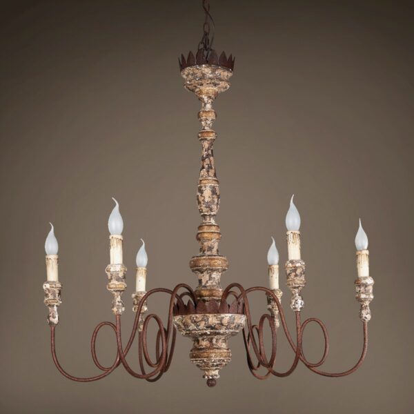 Vintage Rustic Wooden Chandelier Lighting for Dining Room - Image 9