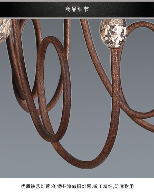 Vintage Rustic Wooden Chandelier Lighting for Dining Room - Image 7
