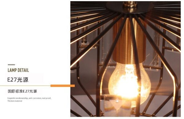 Retro Crystal Pendant Light for Dining Room Black , 3 Size - Image 4