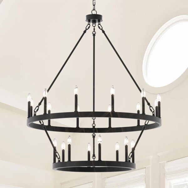 Vintage Metal Ring Chandelier Lighting for Dining Room - Image 5