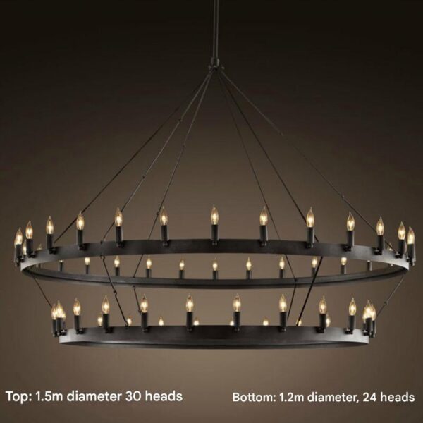 Vintage Metal Ring Chandelier Lighting for Dining Room - Image 14