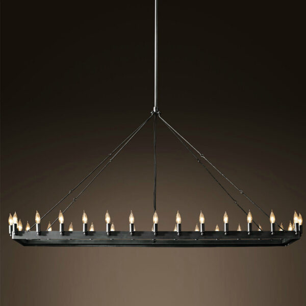 Vintage Metal Ring Chandelier Lighting for Dining Room - Image 13