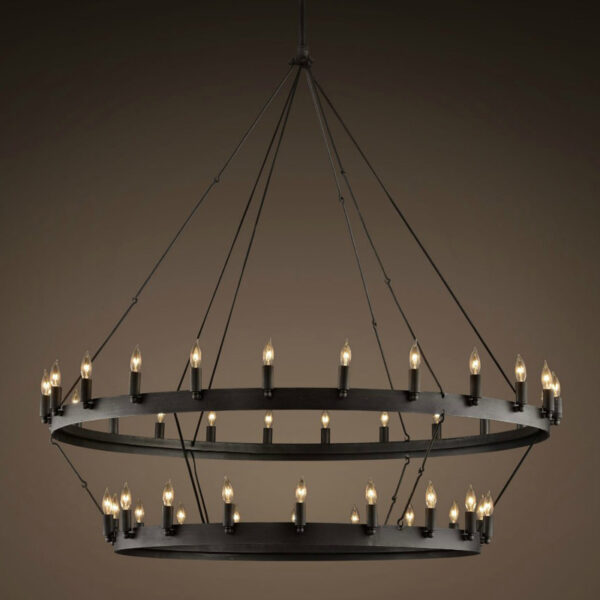 Vintage Metal Ring Chandelier Lighting for Dining Room - Image 15
