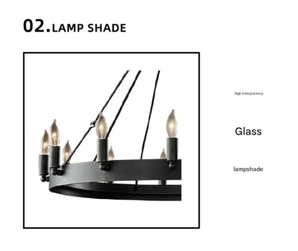 Vintage Metal Ring Chandelier Lighting for Dining Room - Image 11