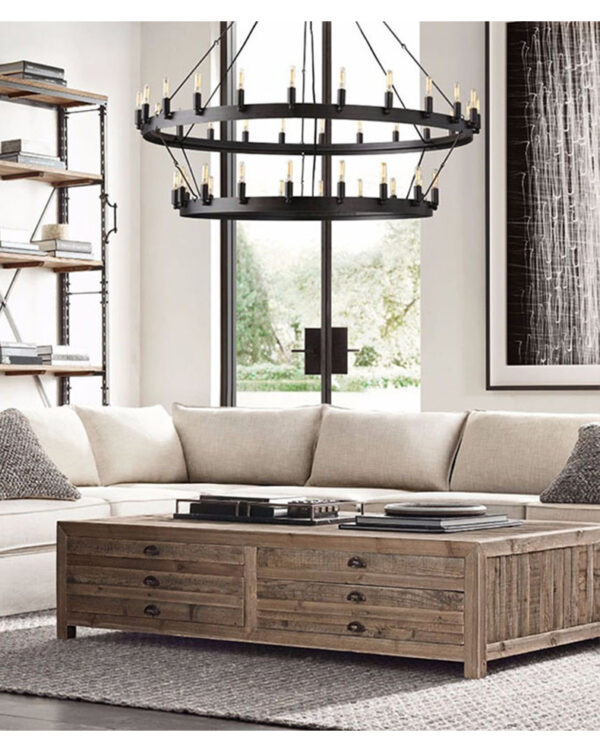 Vintage Metal Ring Chandelier Lighting for Dining Room - Image 5