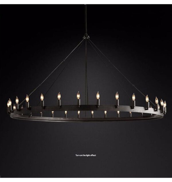 Vintage Metal Ring Chandelier Lighting for Dining Room - Image 7