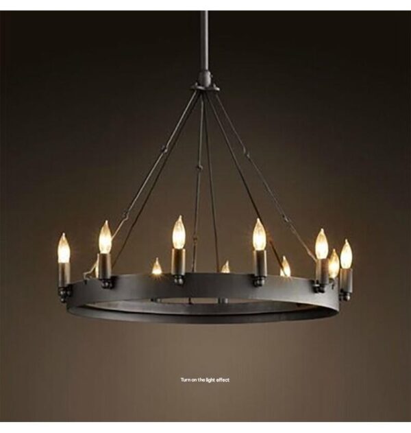 Vintage Metal Ring Chandelier Lighting for Dining Room - Image 8