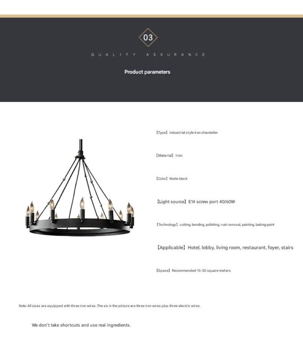 Vintage Metal Ring Chandelier Lighting for Dining Room - Image 9